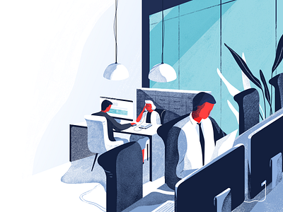 Illustration for the essensys.tech (part 3) blue character download freebies header hero icons illustration ios noise red texture