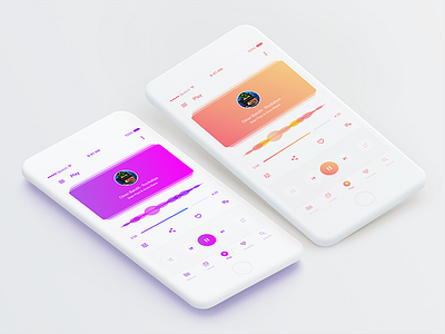 Music Player clean gradient ios iphone music player orange pink purple red visualization visualizer white