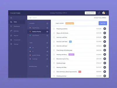 Time Tracker app efficiency management monitoring productivity screenshots tasks team time tracker work