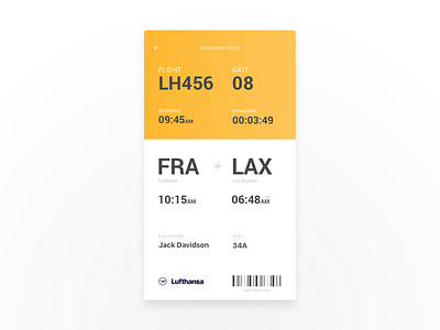 Boarding Pass boarding daily design ios pass plane ticket ui ux