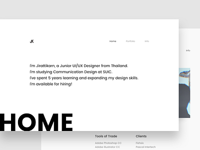 Personal Portfolio Website — JRTTKN black clean design hire minimal portfolio ui ux website white