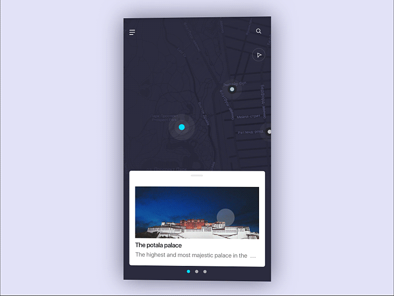 travel app cards clean concept design gif ios map mobile travel ui