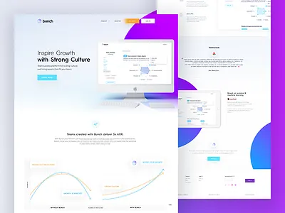 bunch.ai circles culture landing purple startup ui ux website