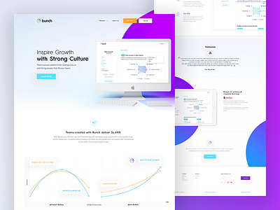 bunch.ai circles culture landing purple startup ui ux website
