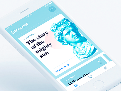 Articles app app blue colorful discover ios11