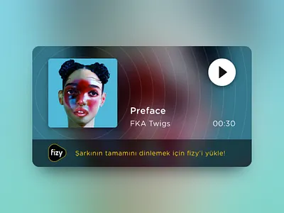 fizy Player Widget fizy music player ui ux widget
