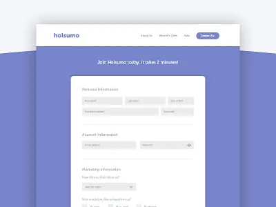 Daily UI #001 - Sign Up daily ui design form illustrator photoshop purple sign up ui ux web web design website