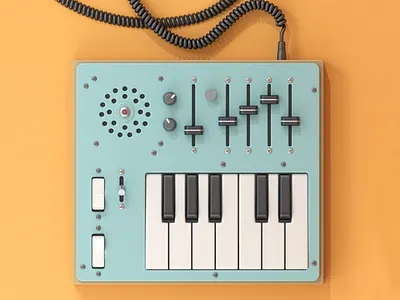 DIY Circuit Bent Lo-Fi Workstation 3d c4d cinema4d circuit bent diy illustration lofi render retro top view vintage