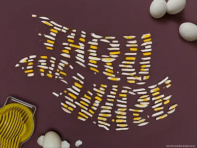Kanyegg dimensional type egg food lettering food type food typography hand lettering kanye lettering type typography
