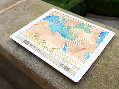 Angle View Of Ipad Pro Landscape education harvard map mooc timeline ui ux