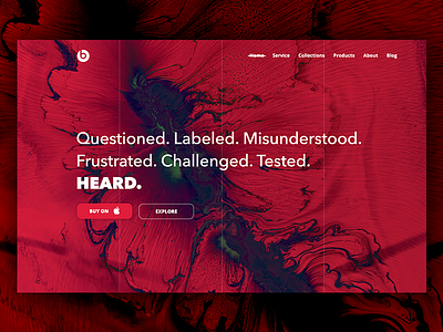 Beats by Dre Design Concept black clean design headphones layout modern music red ui ux web