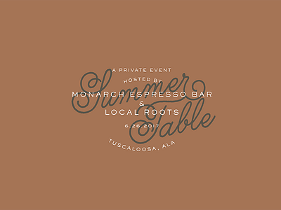 Summer Table, A Crown Club event casablanca coffee lettering lock up monarch type