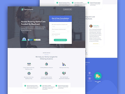 FamilyAssets Landing Page care provider financial free consultation landing page medicaid web design