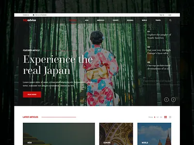 Travel Blog Hero articles black blog hero news red travel web design website