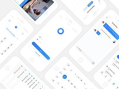 Tipe - ID Contact App blue contact conversation dialpad login messages profile settings