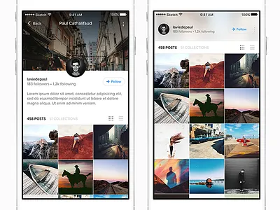 Profiles for PicsArt app assets editor gallery interaction photos photoshop product design prototype sketch ui ux