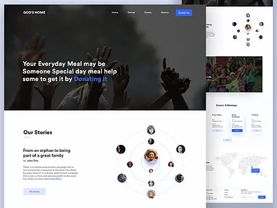 Charity/Orphanage - Landing Page about charity design events landing page orphanage stories ui us web