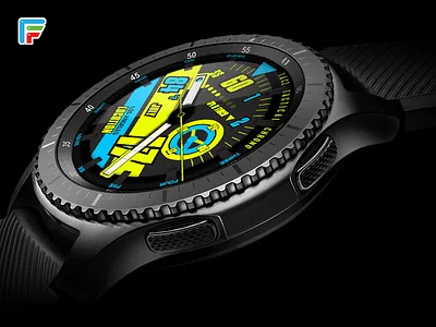 Sports Chrono VR Style ai android wea brand branding gears3 glow nike smart watch sport sporty ui wearable