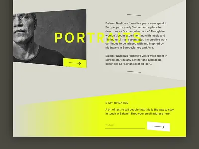 Balamir — for a photographer (wip) design gradient graphic design minimal photography visual web design wip work in progress yellow