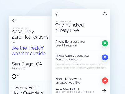 Extreme Sports App | Notification Screens app clean design interface ios iphone notification product screen ui user ux