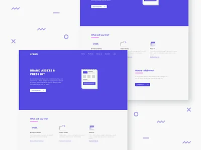 Press Kit assets brand illustration kit media minimal page ui press purple white