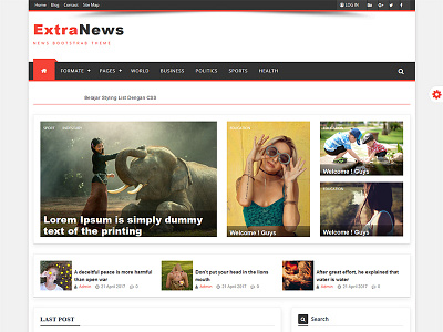 Extra News - Responsive Bootstrap Template artical blog bootstrap creative journal magazine news rtl videos