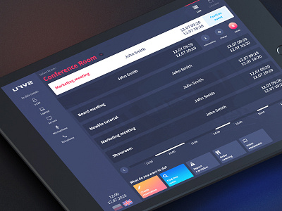 Room booking system booking calendar clean dark dashboard design interface meeting minimalistic schedule ui view