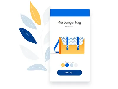 Illustration For Basekit bag blue clean illustration leaf plants white