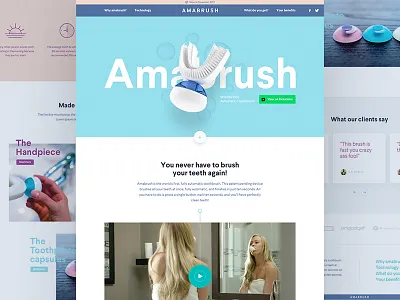 Amabrush Home - Concept clean concept desktop kickstarter layout website white