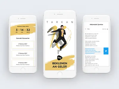 Tarkan Landing Page - fizy calender fizy ios landing page mobile music sahre tarkan twitter ui ux website