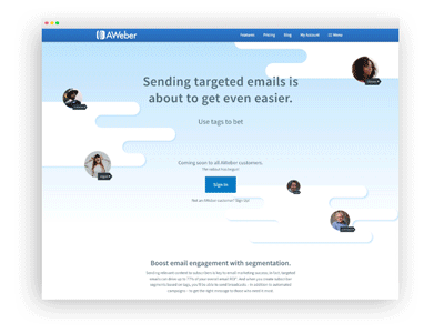 Segmenting on Tags animated feature promotion feature release landing page website design