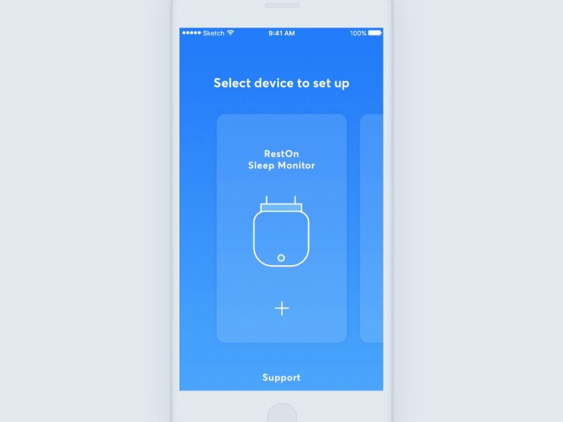 Device setup animation blue cards framer login onboarding sign signup sleep sleep tracking