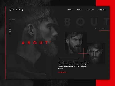 About web page - Daily Ui about daily ui dark design profil red section ui web « samuel scalzo »
