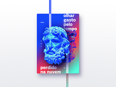 ☝ static eyes☝ #56 • olhar gasto pelo tempo perdido na nuvem 2017 colours design duotone freelance gradient portfolio poster sculpture type typography vaporwave