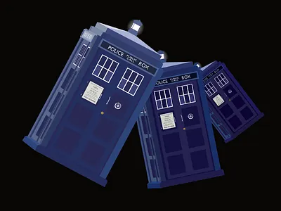 That Blue Thing affinity designer ambulance blue box light police time vector