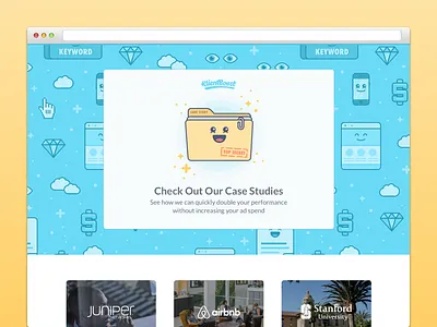 Case Studies Landing Page agency card clients flat grid ui we who with work