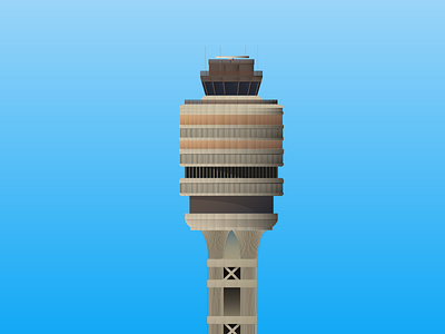 Air Traffic Control Tower airport architecture building design icon illustration logo orlando tower vector
