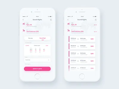 Travel iOS App - Search Flights app clean ios minimal screen search tickets travel app ui ux