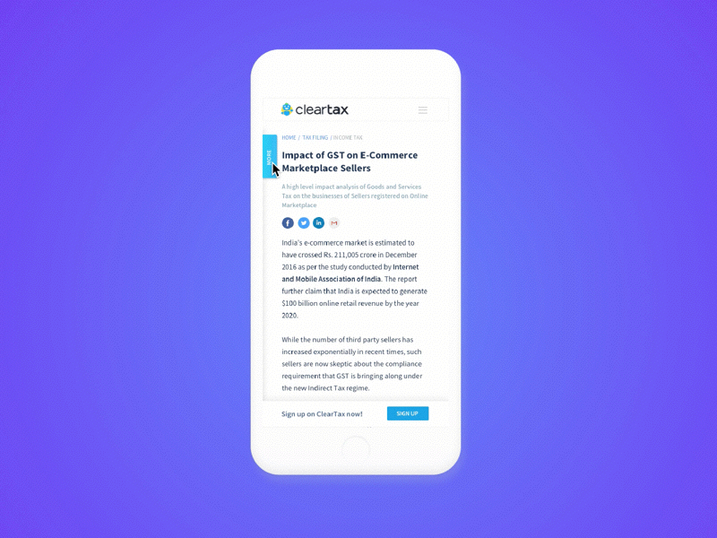Aggregation Page Mobile aggregation cleartax landing page mobile