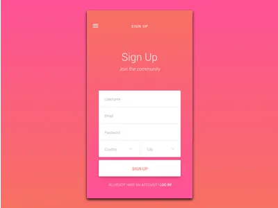 Sign Up In Mobile App Design app in mobile sign up