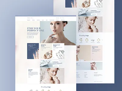 rings eCommerce box clean colors design digital ecommerce homepage layout minimal pastel shop website
