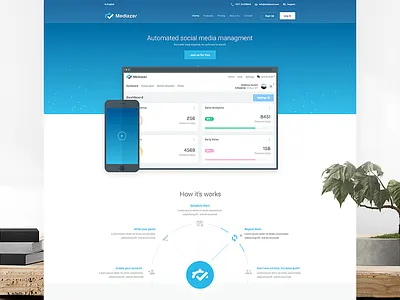 Mediazer - Landing page clean forgot password landing login modern registration simple web web design