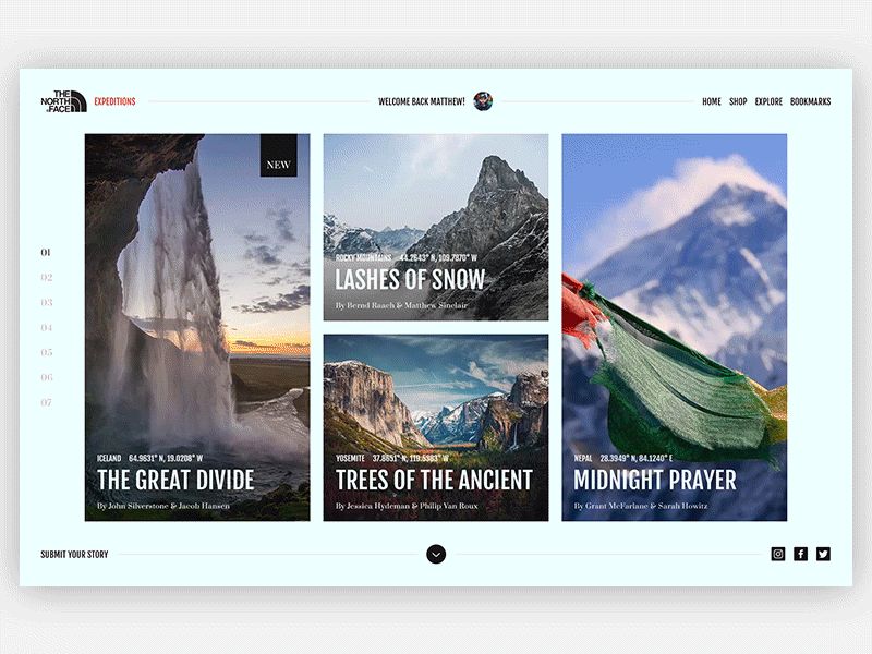 Article Interaction Play article design face gif interaction north ui ux web