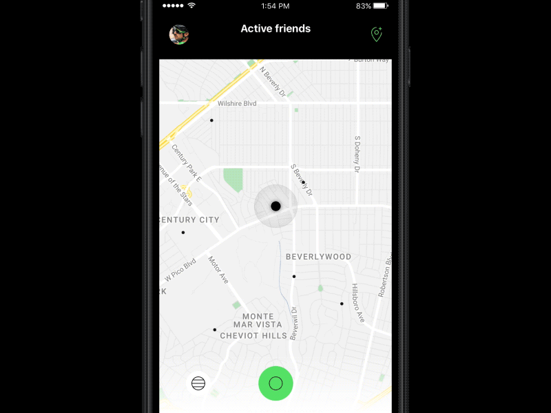 Active friends app cycling friends ios location map navigation principle sport user interface