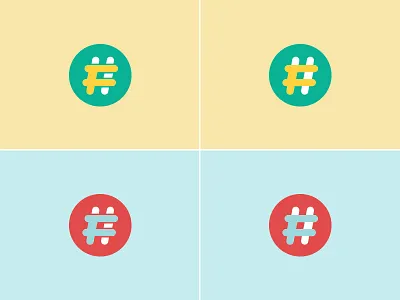 Social content platform branding - feedback wanted blue brand branding feedback green hashtag icon logo logomark red social yellow