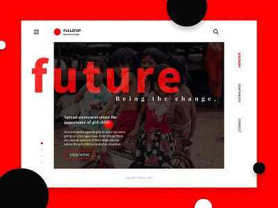 Fullstop - UI change child educate education empowerment fullstop girl ngo sketch ui website women