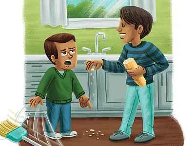 Early Reader Book - Brothers book broom children curriculum illustration kids kitchen