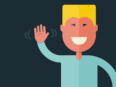 Waving fella' aweber character email email marketing illustration infographic man