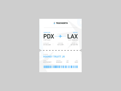 True North Airline Ticket airline airplane aviation branding flight fly jet logo ticket travel true north