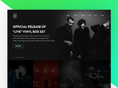 Moderat Band Website app clean flat gallery gradient layout menu navigation ui ux webdesign website